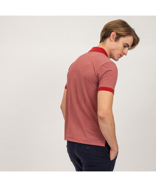 AIGLE（エーグル）の「DFTストライプポロ（ポロシャツ・メンズ・レッド/ダークネイビー・MEDIUM/LARGE/X-LARGE/SMALL）」の6枚目の写真