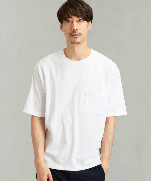 green label relaxing（グリーンレーベルリラクシング）の「★SC テーパードヘム クルー 半袖 Tシャツ（Tシャツ/カットソー・メンズ・ホワイト/オリーブ/ライム/その他1/その他2/ナチュラル・SMALL/MEDIUM/LARGE/X-LARGE/X-SMALL）」の2枚目の写真