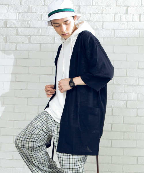 Wego ウィゴー の Wego スラブロングカット7分袖カーディガン カーディガン ボレロ Wear