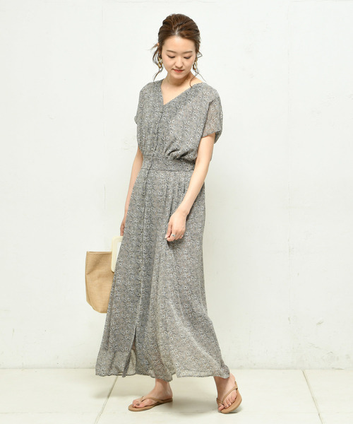 DouDou（ドゥドゥ）の「プリントマキシワンピース（ワンピース・レディース・ブラック/ベージュ・FREE）」の9枚目の写真