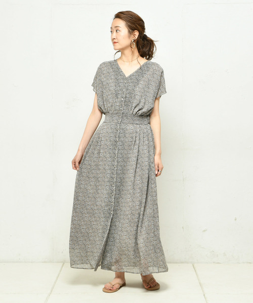 DouDou（ドゥドゥ）の「プリントマキシワンピース（ワンピース・レディース・ブラック/ベージュ・FREE）」の12枚目の写真