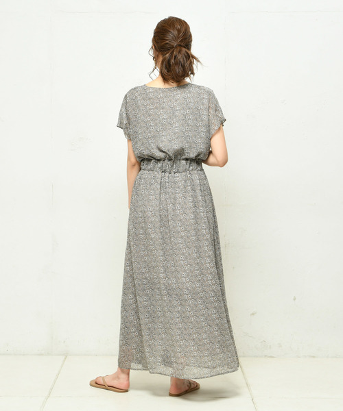 DouDou（ドゥドゥ）の「プリントマキシワンピース（ワンピース・レディース・ブラック/ベージュ・FREE）」の14枚目の写真