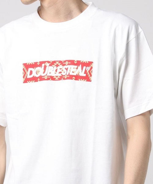 DOUBLE STEAL（ダブルスティール）の「NATIVE BOX Tシャツ（Tシャツ/カットソー・メンズ・ホワイト×レッド/ホワイト×ブラック/ブラック×ブラック/ナチュラル/ブラック×レッド・M/L/XL/XXL）」の2枚目の写真