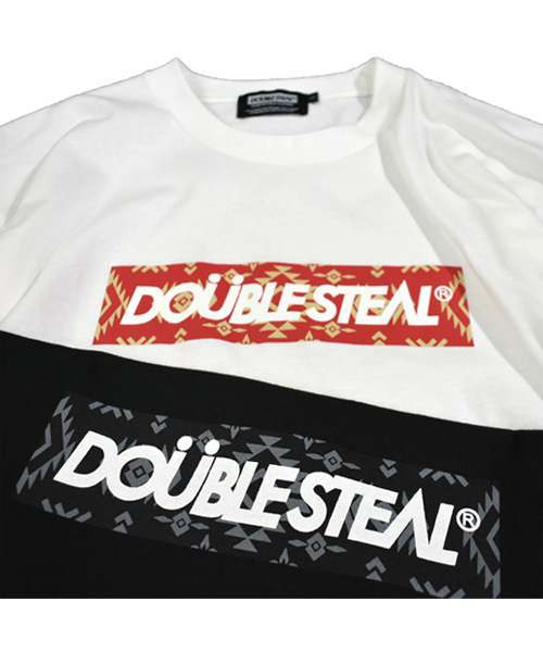 DOUBLE STEAL（ダブルスティール）の「NATIVE BOX Tシャツ（Tシャツ/カットソー・メンズ・ホワイト×レッド/ホワイト×ブラック/ブラック×ブラック/ナチュラル/ブラック×レッド・M/L/XL/XXL）」の7枚目の写真