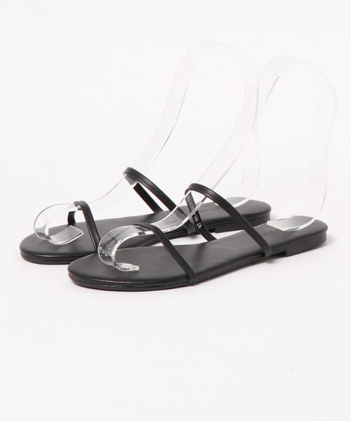 DouDou（ドゥドゥ）の「ダブルベルトサンダル（サンダル・レディース・ブラック/ベージュ/モカ・24cm/23.5cm）」の2枚目の写真