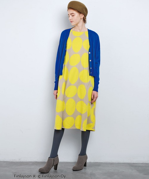 ワンピース ワンピースフィンレイソン カットソージャカードのゆったりワンピース ｐｏｐ ワンピース シロップ シロップ のファッション