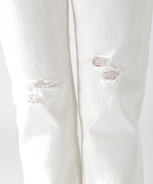 BAYFLOW（ベイフロー）の「ダメージテーパード　19AW（デニムパンツ・レディース・ブルー/ブラック/ネイビー/オフホワイト・SMALL/MEDIUM/LARGE）」の11枚目の写真