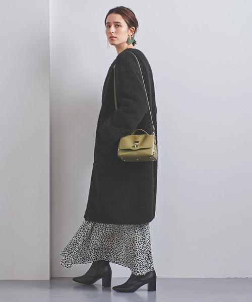 UNITED ARROWS（ユナイテッドアローズ）の「UWSC ボア ノーカラー ロングコート†（その他アウター・レディース・オフホワイト/ブラック・36/38）」の12枚目の写真