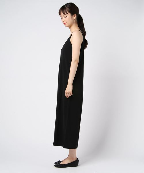 ハイウエストVネックオールインワンワイドパンツ Vネックワイドパンツサロペット オールインワン・パンツ（つなぎ
