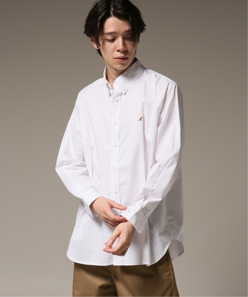 KANGOL(カンゴール)の「KANGOL / カンゴール 417 別注 ONE POINT BIG SH(シャツ/ブラウス・メンズ・ホワイト/ブラック/その他1/キャメル/その他9・SMALL/MEDIUM/LARGE)」の2枚目の写真