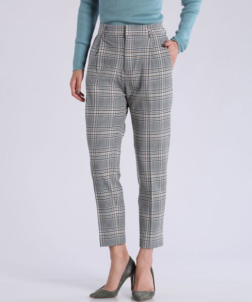 CLEAR IMPRESSION (クリアインプレッション)の「チェック柄センタープレスパンツ《Memorich Warm》(パンツ)」|ブラウン系その他