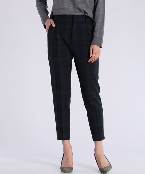 CLEAR IMPRESSION (クリアインプレッション)の「チェック柄センタープレスパンツ《Memorich Warm》(パンツ)」|グリーン