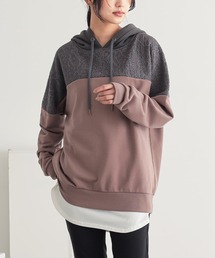 『レース×配色デザインパーカー』