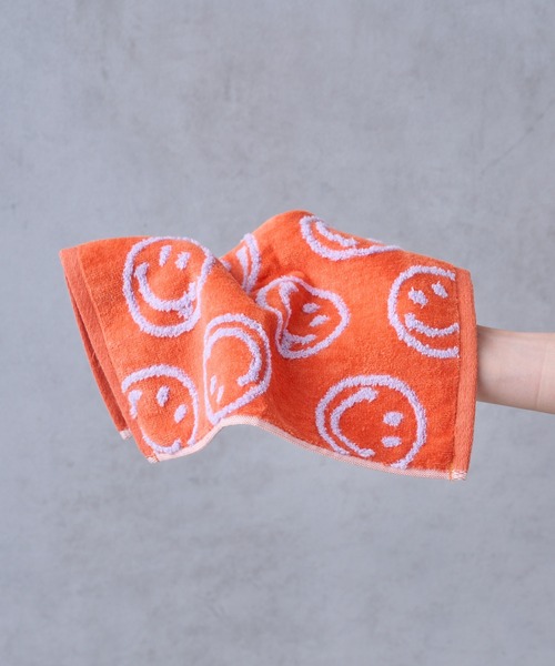 BIRTHDAY BAR（バースデイバー）の「スマイル パターン ジャガード タオルハンカチ（ハンカチ/ハンドタオル・レディース・ブラック/ネイビー/グレー/ピンク/ブルー系その他/チャコールグレー/ブルー/グレー×ピンク/イエロー/グリーン/パープル/オレンジ/ネイビー系/マスタード・フリー）」の14枚目の写真