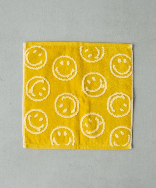 BIRTHDAY BAR（バースデイバー）の「スマイル パターン ジャガード タオルハンカチ（ハンカチ/ハンドタオル・レディース・ブラック/ネイビー/グレー/ピンク/ブルー系その他/チャコールグレー/ブルー/グレー×ピンク/イエロー/グリーン/パープル/オレンジ/ネイビー系/マスタード・フリー）」の12枚目の写真