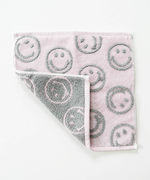 BIRTHDAY BAR（バースデイバー）の「スマイル パターン ジャガード タオルハンカチ（ハンカチ/ハンドタオル・レディース・ブラック/ネイビー/グレー/ピンク/ブルー系その他/チャコールグレー/ブルー/グレー×ピンク/イエロー/グリーン/パープル/オレンジ/ネイビー系/マスタード・フリー）」の20枚目の写真