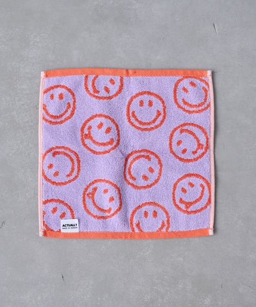 BIRTHDAY BAR（バースデイバー）の「スマイル パターン ジャガード タオルハンカチ（ハンカチ/ハンドタオル・レディース・ブラック/ネイビー/グレー/ピンク/ブルー系その他/チャコールグレー/ブルー/グレー×ピンク/イエロー/グリーン/パープル/オレンジ/ネイビー系/マスタード・フリー）」の22枚目の写真