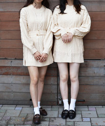 PairPair | ベルト付きボリューム袖ニットワンピース(ワンピース)