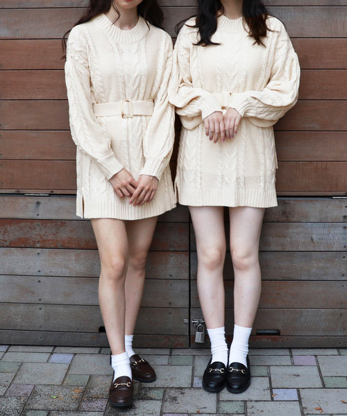 PairPair(ペアペア)の「ベルト付きボリューム袖ニットワンピース(ワンピース・レディース・アイボリー/モカ/ピンクベージュ・FREE)」の20枚目の写真