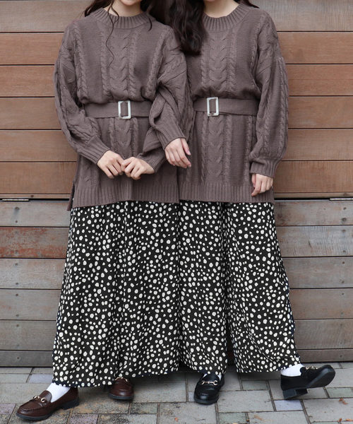 PairPair(ペアペア)の「ベルト付きボリューム袖ニットワンピース(ワンピース・レディース・アイボリー/モカ/ピンクベージュ・FREE)」の8枚目の写真