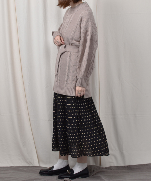 PairPair(ペアペア)の「ベルト付きボリューム袖ニットワンピース(ワンピース・レディース・アイボリー/モカ/ピンクベージュ・FREE)」の9枚目の写真