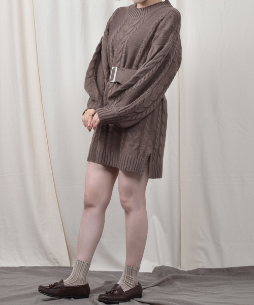 PairPair(ペアペア)の「ベルト付きボリューム袖ニットワンピース(ワンピース・レディース・アイボリー/モカ/ピンクベージュ・FREE)」の22枚目の写真