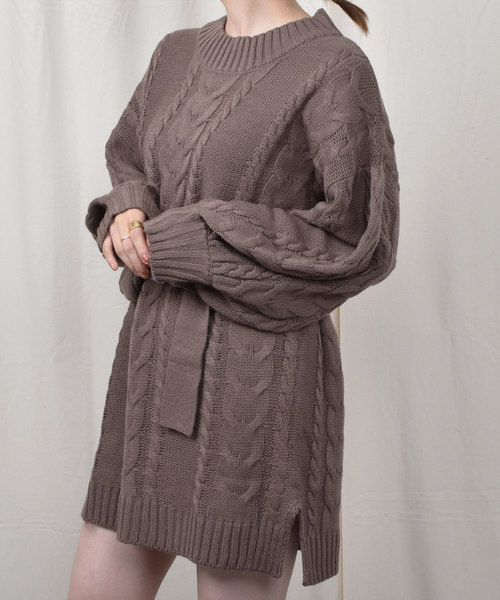 PairPair(ペアペア)の「ベルト付きボリューム袖ニットワンピース(ワンピース・レディース・アイボリー/モカ/ピンクベージュ・FREE)」の18枚目の写真