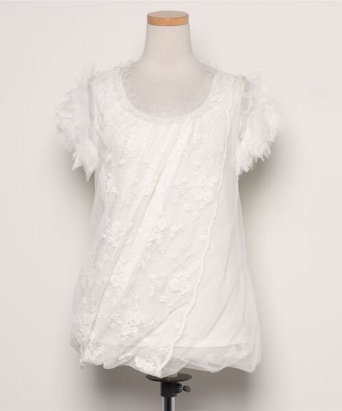 ブランド古着 レース半袖ブラウス シャツ ブラウス Lanvin En Bleu ランバンオンブルー のファッション通販 Zozoused