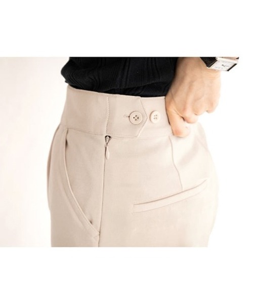 KOBE LETTUCE（コウベレタス）の「サイドジップとろみジャージーセミワイドパンツ（その他パンツ・レディース・カーキ/ブラック/ベージュ/ダークブラウン/レッド系その他/ライトベージュ/ベージュ系その他3/ブラック系その他/ブラウン/ネイビー・M/S）」の19枚目の写真