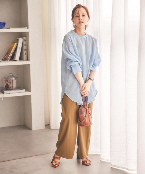 KOBE LETTUCE（コウベレタス）の「サイドジップとろみジャージーセミワイドパンツ（その他パンツ・レディース・カーキ/ブラック/ベージュ/ダークブラウン/レッド系その他/ライトベージュ/ベージュ系その他3/ブラック系その他/ブラウン/ネイビー・M/S）」の12枚目の写真