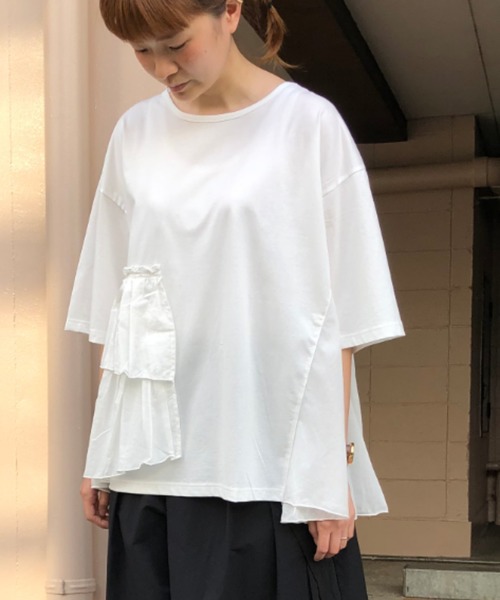 FRAPBOIS(フラボア)の「スプラッシュT(Tシャツ/カットソー・レディース・ブラック/ホワイト/レッド・1)」の14枚目の写真
