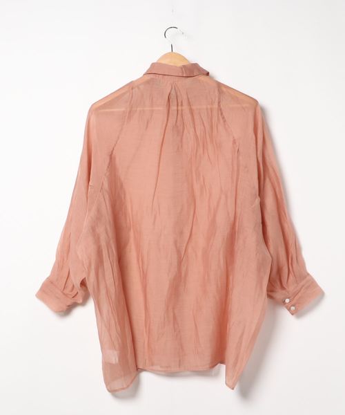 PICCIN（ピッチン）の「ラグランシアーシャツ（シャツ/ブラウス・レディース・ブラック/ベージュ/サーモンピンク・M）」の5枚目の写真