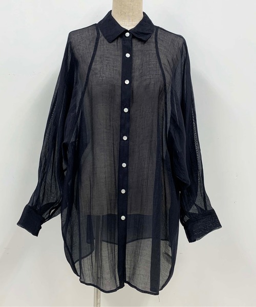 PICCIN（ピッチン）の「ラグランシアーシャツ（シャツ/ブラウス・レディース・ブラック/ベージュ/サーモンピンク・M）」の11枚目の写真