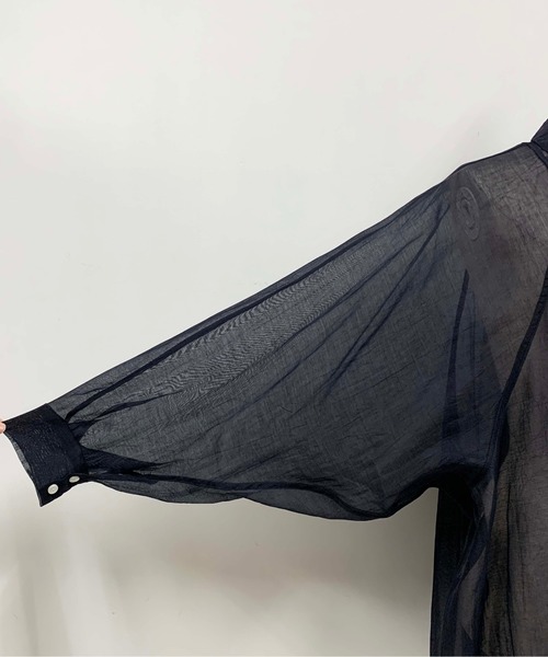 PICCIN（ピッチン）の「ラグランシアーシャツ（シャツ/ブラウス・レディース・ブラック/ベージュ/サーモンピンク・M）」の9枚目の写真