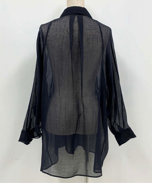 PICCIN（ピッチン）の「ラグランシアーシャツ（シャツ/ブラウス・レディース・ブラック/ベージュ/サーモンピンク・M）」の10枚目の写真