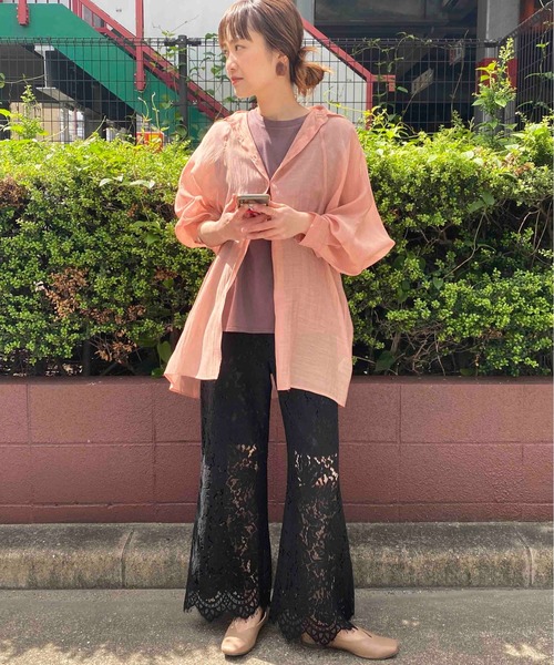 PICCIN（ピッチン）の「ラグランシアーシャツ（シャツ/ブラウス・レディース・ブラック/ベージュ/サーモンピンク・M）」の18枚目の写真