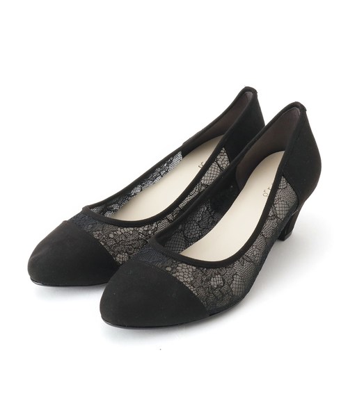 grove(グローブ)の「【22.0~25.0まで/WEB限定】やわここちラウンドパンプス(5cm)(パンプス・レディース・ブラック系5/ブラック系7/ベージュ系8・45/30/25/50/40/35/20)」の1枚目の写真