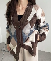 GeeRA | 【新色追加】アーガイルニットカーディガン(カーディガン/ボレロ)