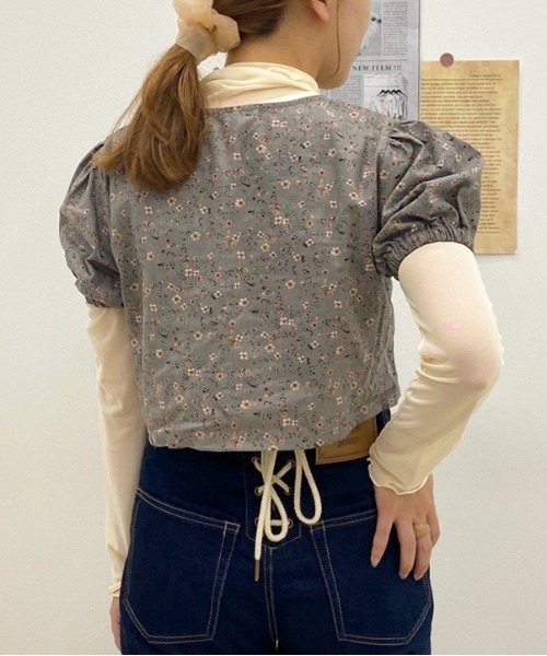 apres jour(アプレジュール)の「花柄くしゅくしゅブラウス+シアーインナーセット【ZOZOTOWN限定アイテム】(シャツ/ブラウス・レディース・ベージュ/ブルー系その他・フリー)」の9枚目の写真