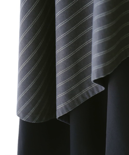 kOhAKU（コハク）の「『無地×ストライプ切替デザインアシメワンピース』（ワンピース・レディース・ブラック・FREE）」の22枚目の写真