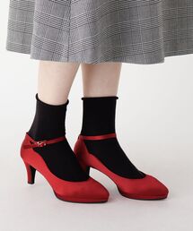 ◆アンクルストラップミドルヒールパンプス