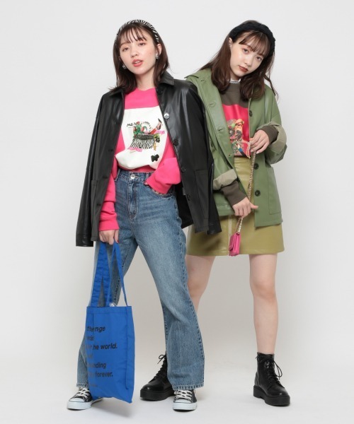 Me%(ミィパーセント)の「ビーガンレザーミニスカート(スカート・レディース・ブラック/グリーン系その他・LARGE/MEDIUM)」の12枚目の写真