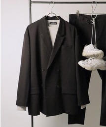 【セットアップ可能】ダブルブレストビッグシルエットテーラードジャケット　　/オーバーサイズ/SETUP/