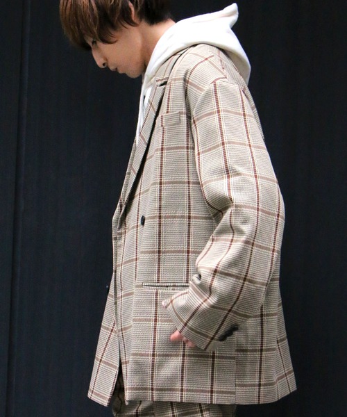 NO NEED（ノーニード）の「【セットアップ可能】ダブルブレストビッグシルエットテーラードジャケット　　/オーバーサイズ/SETUP/（テーラードジャケット・メンズ・ブラック/グレー系その他/キャメル・M/L）」の21枚目の写真