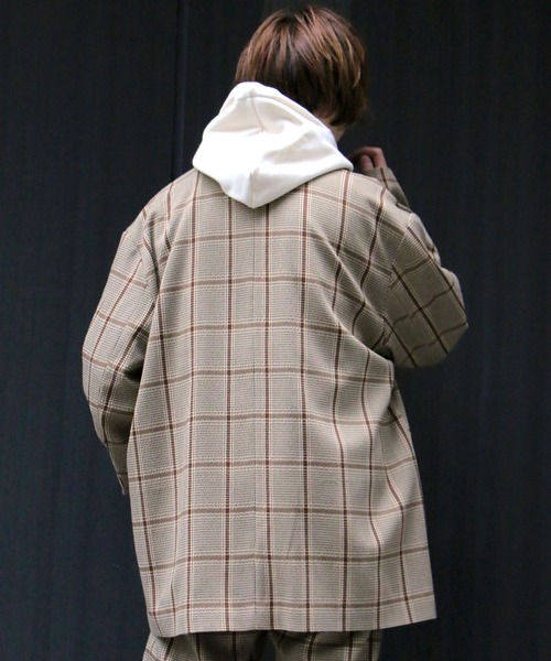 NO NEED（ノーニード）の「【セットアップ可能】ダブルブレストビッグシルエットテーラードジャケット　　/オーバーサイズ/SETUP/（テーラードジャケット・メンズ・ブラック/グレー系その他/キャメル・M/L）」の22枚目の写真