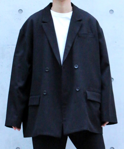 NO NEED（ノーニード）の「【セットアップ可能】ダブルブレストビッグシルエットテーラードジャケット　　/オーバーサイズ/SETUP/（テーラードジャケット・メンズ・ブラック/グレー系その他/キャメル・M/L）」の14枚目の写真