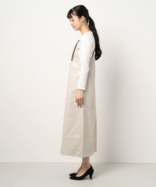 notch.(ノッチ)の「フェイクレザージャンスカ(ジャンパースカート・レディース・ブラック/オフホワイト・M)」の3枚目の写真