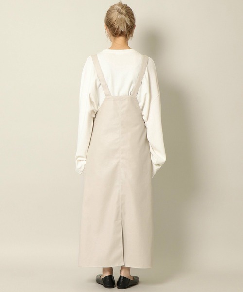 notch.(ノッチ)の「フェイクレザージャンスカ(ジャンパースカート・レディース・ブラック/オフホワイト・M)」の11枚目の写真