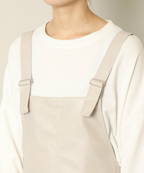 notch.(ノッチ)の「フェイクレザージャンスカ(ジャンパースカート・レディース・ブラック/オフホワイト・M)」の14枚目の写真