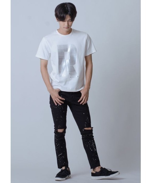 REGIEVO(レジエボ)の「REGIEVOロゴ半袖Tシャツ(Tシャツ/カットソー・メンズ・オフホワイト/ブラック/パープル・M/XL/L)」の4枚目の写真